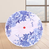 Maxbell Chinese Oiled Paper Umbrella Photo Props for Village Scenery Events Cosplay Blue