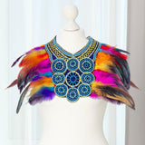 Maxbell Artificial Feather Shrug Shawl Halloween for Party Wedding Stage Performance