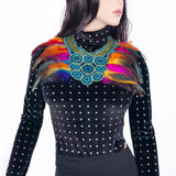 Maxbell Artificial Feather Shrug Shawl Halloween for Party Wedding Stage Performance