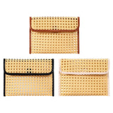 Maxbell Rattan Clutch Purse Fashion Versatile Summer Shoulder Bag for Holiday Picnic Brown