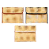 Maxbell Rattan Clutch Purse Fashion Versatile Summer Shoulder Bag for Holiday Picnic Brown