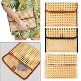 Maxbell Rattan Clutch Purse Fashion Versatile Summer Shoulder Bag for Holiday Picnic Brown