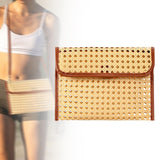 Maxbell Rattan Clutch Purse Fashion Versatile Summer Shoulder Bag for Holiday Picnic Brown