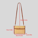 Maxbell Rattan Clutch Purse Fashion Versatile Summer Shoulder Bag for Holiday Picnic Brown
