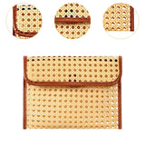 Maxbell Rattan Clutch Purse Fashion Versatile Summer Shoulder Bag for Holiday Picnic Brown