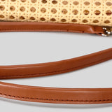 Maxbell Rattan Clutch Purse Fashion Versatile Summer Shoulder Bag for Holiday Picnic Brown