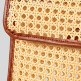 Maxbell Rattan Clutch Purse Fashion Versatile Summer Shoulder Bag for Holiday Picnic Brown