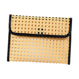 Maxbell Rattan Clutch Purse Fashion Versatile Summer Shoulder Bag for Holiday Picnic Black