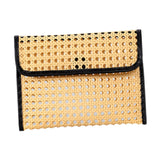 Maxbell Rattan Clutch Purse Fashion Versatile Summer Shoulder Bag for Holiday Picnic Black
