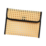 Maxbell Rattan Clutch Purse Fashion Versatile Summer Shoulder Bag for Holiday Picnic Black