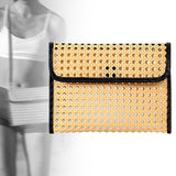Maxbell Rattan Clutch Purse Fashion Versatile Summer Shoulder Bag for Holiday Picnic Black