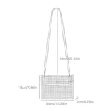 Maxbell Rattan Clutch Purse Fashion Versatile Summer Shoulder Bag for Holiday Picnic White