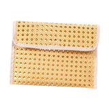 Maxbell Rattan Clutch Purse Fashion Versatile Summer Shoulder Bag for Holiday Picnic White