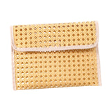 Maxbell Rattan Clutch Purse Fashion Versatile Summer Shoulder Bag for Holiday Picnic White