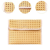 Maxbell Rattan Clutch Purse Fashion Versatile Summer Shoulder Bag for Holiday Picnic White