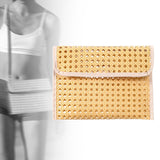 Maxbell Rattan Clutch Purse Fashion Versatile Summer Shoulder Bag for Holiday Picnic White