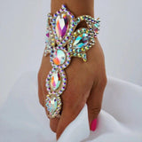 Maxbell Belly Dance Bracelet Shining Hand Chain Accessory for Party Celebration Gold