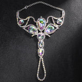 Maxbell Belly Dance Bracelet Shining Hand Chain Accessory for Party Celebration Silver