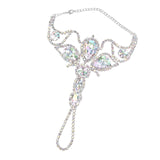 Maxbell Belly Dance Bracelet Shining Hand Chain Accessory for Party Celebration Silver