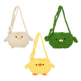 Maxbell Women Knitted Crossbody Bag Casual Shoulder Purse for Summer Shopping Travel Yellow