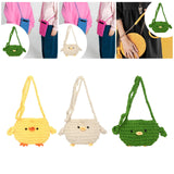 Maxbell Women Knitted Crossbody Bag Casual Shoulder Purse for Summer Shopping Travel Yellow