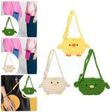 Maxbell Women Knitted Crossbody Bag Casual Shoulder Purse for Summer Shopping Travel Yellow