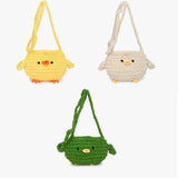 Maxbell Women Knitted Crossbody Bag Casual Shoulder Purse for Summer Shopping Travel Yellow