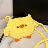 Maxbell Women Knitted Crossbody Bag Casual Shoulder Purse for Summer Shopping Travel Yellow