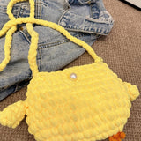Maxbell Women Knitted Crossbody Bag Casual Shoulder Purse for Summer Shopping Travel Yellow