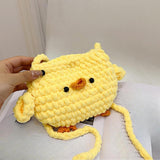 Maxbell Women Knitted Crossbody Bag Casual Shoulder Purse for Summer Shopping Travel Yellow