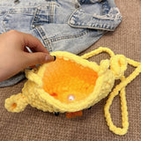 Maxbell Women Knitted Crossbody Bag Casual Shoulder Purse for Summer Shopping Travel Yellow