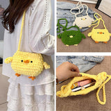 Maxbell Women Knitted Crossbody Bag Casual Shoulder Purse for Summer Shopping Travel Yellow