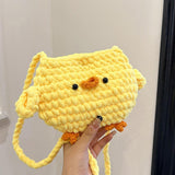 Maxbell Women Knitted Crossbody Bag Casual Shoulder Purse for Summer Shopping Travel Yellow