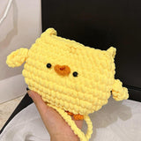 Maxbell Women Knitted Crossbody Bag Casual Shoulder Purse for Summer Shopping Travel Yellow