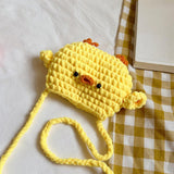 Maxbell Women Knitted Crossbody Bag Casual Shoulder Purse for Summer Shopping Travel Yellow