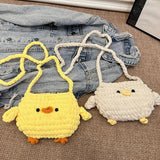 Maxbell Women Knitted Crossbody Bag Casual Shoulder Purse for Summer Shopping Travel Yellow