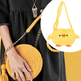 Maxbell Women Knitted Crossbody Bag Casual Shoulder Purse for Summer Shopping Travel Yellow
