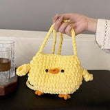 Maxbell Women Knitted Crossbody Bag Casual Shoulder Purse for Summer Shopping Travel Yellow