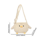 Maxbell Women Knitted Crossbody Bag Casual Shoulder Purse for Summer Shopping Travel Beige