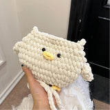 Maxbell Women Knitted Crossbody Bag Casual Shoulder Purse for Summer Shopping Travel Beige