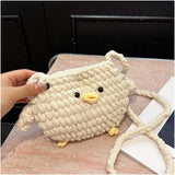 Maxbell Women Knitted Crossbody Bag Casual Shoulder Purse for Summer Shopping Travel Beige