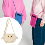 Maxbell Women Knitted Crossbody Bag Casual Shoulder Purse for Summer Shopping Travel Beige