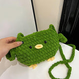 Maxbell Women Knitted Crossbody Bag Casual Shoulder Purse for Summer Shopping Travel Green
