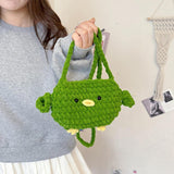 Maxbell Women Knitted Crossbody Bag Casual Shoulder Purse for Summer Shopping Travel Green