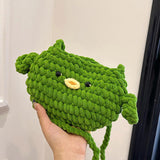 Maxbell Women Knitted Crossbody Bag Casual Shoulder Purse for Summer Shopping Travel Green