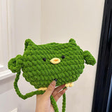 Maxbell Women Knitted Crossbody Bag Casual Shoulder Purse for Summer Shopping Travel Green