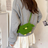 Maxbell Women Knitted Crossbody Bag Casual Shoulder Purse for Summer Shopping Travel Green