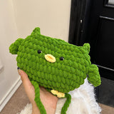 Maxbell Women Knitted Crossbody Bag Casual Shoulder Purse for Summer Shopping Travel Green