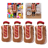 Maxbell Hot Dog Costume for Kids Reusable Prop Portable Halloween Costume Boys Girls S