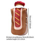 Maxbell Hot Dog Costume for Kids Reusable Prop Portable Halloween Costume Boys Girls M